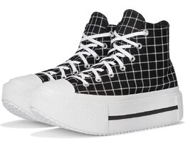 Кроссовки Converse Chuck Taylor All Star Lift Double Stack Platform Plaid, цвет Black/White/Black 10010182 | black/white/black