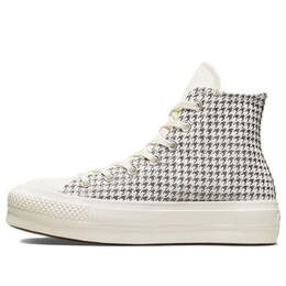 Кеды (WMNS) Converse Chuck Taylor All Star Lift Platform High 'Houndstooth Shine - Egret Pure Silver', кремовый a04276c | cream