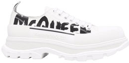 Кроссовки Alexander McQueen Tread Slick Lace Up 'McQueen Graffiti Logo - White', белый 682421 w4rq2 9356 | white