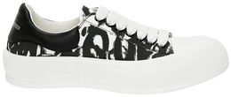 Кроссовки Alexander McQueen Deck Plimsoll 'Graffiti - Black White', черный 705199 w4tg7 9061 | black