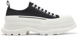 Кроссовки Alexander McQueen Tread Slick Lace Up 'Black White', черный 705660 w4mv2 1070 | black