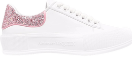 Кроссовки Alexander McQueen Wmns Deck Plimsoll 'White Rose Pink Glitter', белый 676686 wiabj 9477 | white
