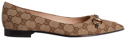 Кроссовки Gucci Wmns Slingback Ballet Flat 'GG Canvas - Beige Ebony', желто-коричневый 786591 2hk80 9763 | tan