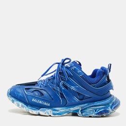 Balenciaga Light Blue Mesh and Faux Leather Track Sneakers Size 42 1183665