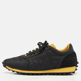 Burberry Black/Yellow Nylon and Suede Low Top Sneakers Size 43 1184772