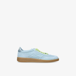 Кроссовки Santoni Oly pulse из замши низкие, голубой r04389223 | pale blue