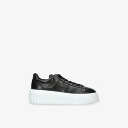Кроссовки кожаные Hogan H-Stripes с полосками, черный r04449895 | blk/other