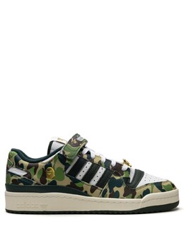 Кроссовки Forum 84 Low 30th Anniversary Green Camo из коллаборации с BAPE Adidas, зеленый id4771 | зеленый