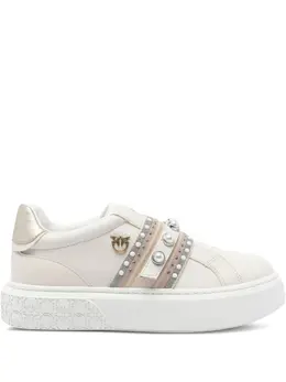 Pinko pearl-embellished platform sneakers 31370194