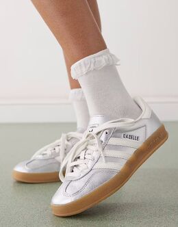 Кроссовки для дома Adidas Gazelle в зеркально-серебристом цвете 138323113 | silver