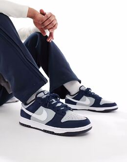 Низкие кроссовки Nike Dunk темно-синего и серого цветов 137292204 | white