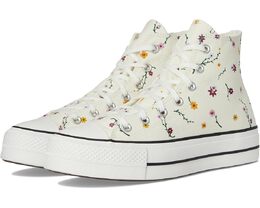 Кеды Converse Chuck Taylor All Star Lift Platform Embroidered Blooms, цвет Egret/Vintage White/Black 10010188 | egret/vintage white/black