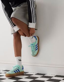 Кроссовки на платформе Adidas Gazelle Bold мятно-синего цвета 138341161 | mid blue