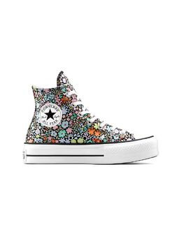 Кроссовки Converse Chuck Taylor All Star Lift с цветочным принтом по всей поверхности в черно-бело-бледной цветовой гамме 149018614 | black/white/pale surplus