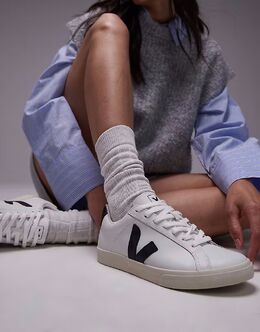 Кроссовки Veja Esplar с логотипом из экстра-бело-черной кожи 137032875 | white