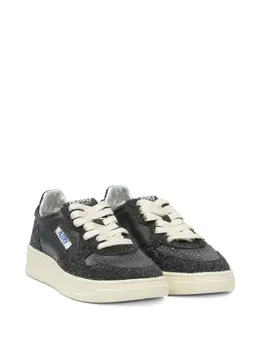Autry Medalist glitter-detail leather sneakers 31287182