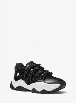 Кроссовки из кожи и сетки Atlas Cord Michael Kors, черный 43t5atfs4l | black