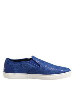 Синие кожаные кроссовки со шнуровкой Dolce & Gabbana, синий 0017730639 | blue
