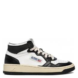 Autry Bicolor Medalist High-Top Sneakers, Brand Size 43 ( US Size 10 ) aummwb01-leat wht/bk
