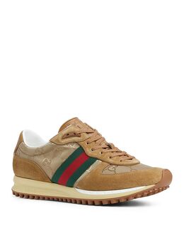 Мужские замшевые кроссовки Gucci, коричневый/бежевый 5575684 | sand