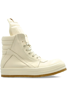 Высокие кроссовки на шнуровке Rick Owens Geobasket, нейтральный ru02e1801lco | нейтральные цвета