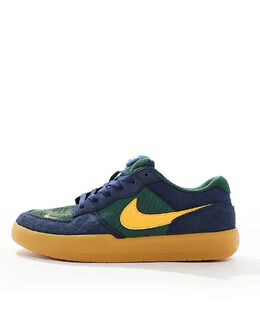 Замшевые кроссовки Force 58 темно-синего и желтого цветов Nike SB 135739934 | navy