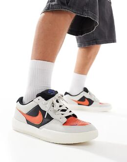 Премиальные кроссовки Force 58 серого, черного и оранжевого цветов Nike SB 135739935 | grey