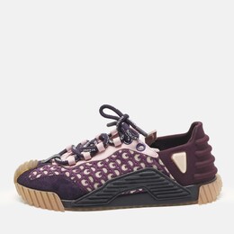 Dolce & Gabbana Multicolor Leather and Suede Ns1 Lace Up Sneakers Size 37.5 1192256