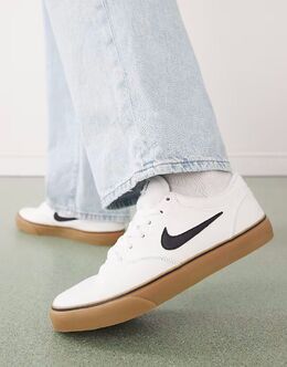 Кроссовки Nike SB Chron 2 белого цвета с коричневой резиновой подошвой 139768374 | white