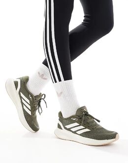 Кроссовки Adidas Running RunFalcon 5 оливково-зеленого и кремового цветов Adidas performance 138341783 | khaki