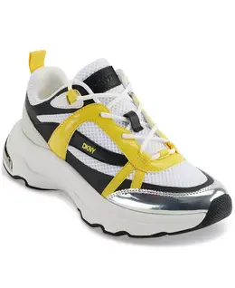 Женские кроссовки для бега Juna со шнуровкой Dkny, белый 19874494 | bright white/black/yellow