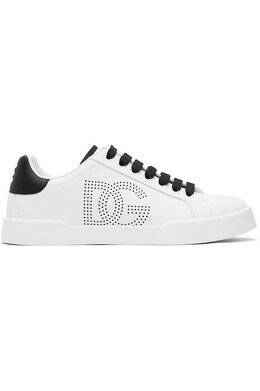 Кроссовки Portofino из телячьей кожи Dolce & Gabbana, мультиколор 251003m237012 | bianco/nero
