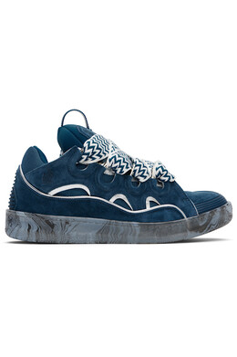 Кожаные кроссовки с мраморной подошвой Curb Lanvin, мультиколор 251254m237020 | blue/silver