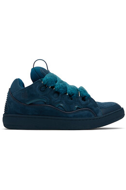Кожаные кроссовки Curb Lanvin, синий 251254m237013 | petrol blue