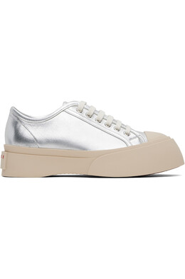 Кроссовки Pablo на шнурках Marni, серебряный 251379f128006 | silver