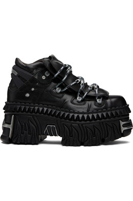 Новые кеды на платформе New Rock Edition Vetements, черный 252669f128004 | black leather