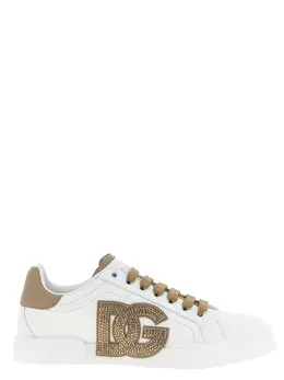 Dolce & Gabbana-Portofino Sneakers Beige-Donna 52337550917972