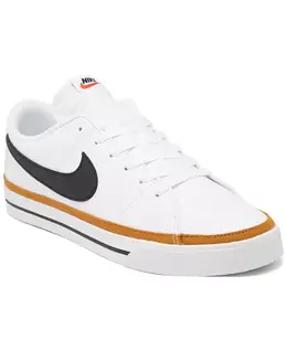 Мужские повседневные кроссовки Court Legacy от Finish Line Nike, белый 15382385 | white, desert ochre, black