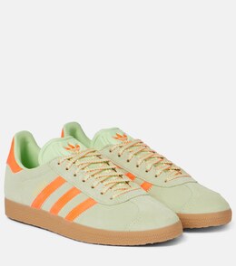 Кроссовки из замши с отделкой из кожи Gazelle Adidas, Semi Green Spark/Solar Orange p01057405 | semi green spark/solar orange