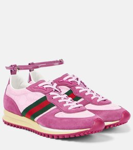 Кроссовки Nora Web Stripe из замши Gucci, D.B/D.P/DB/VRV/DB p01062953 | d.b/d.p/db/vrv/db