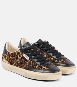 Soul Star кеды из кожи с леопардовым принтом Golden Goose, Beige Brown Black Leo / Black p00987959 | beige brown black leo / black