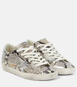 Кроссовки из кожи с эффектом змеиной кожи Super-Star Golden Goose, Python Leather / Silver Met p00938490 | python leather / silver met
