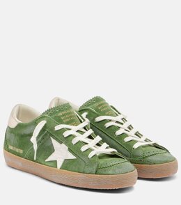 Супер Стар замшевые кроссовки Golden Goose, Green/White/Platinum p01056982 | green/white/platinum