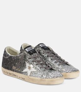 Супер Стар кроссовки с блестками Golden Goose, Silver/Black p01056973 | silver/black