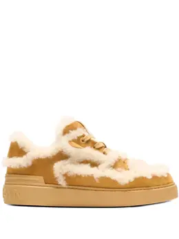 Balmain shearling suede sneakers 28395404
