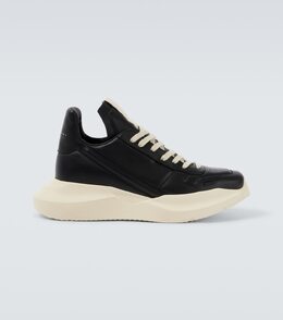 Кожаные кроссовки Geth Runner Rick Owens, Black/Black/Milk/Milk p01036834 | black/black/milk/milk