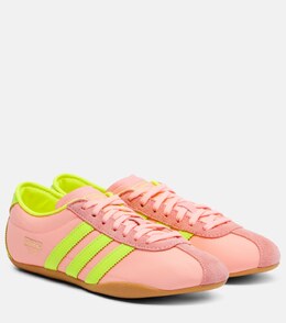 Токио кеды из замши с кожаными вставками Adidas, Glow Pink/Solar Yellow/Gum 3 p01085610 | glow pink/solar yellow/gum 3