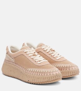 Нама замшевые платформенные кроссовки Chloé, Powder Beige p01041527 | powder beige