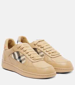 Кожаные кроссовки Check Burberry, Sand/Sand Ip Check p01064130 | sand/sand ip check