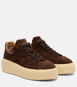 H-Stripes замшевые платформенные кроссовки Hogan, Coconut p01080330 | coconut